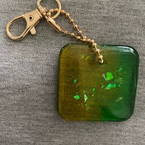 Green and Gold Iridescent Keychain